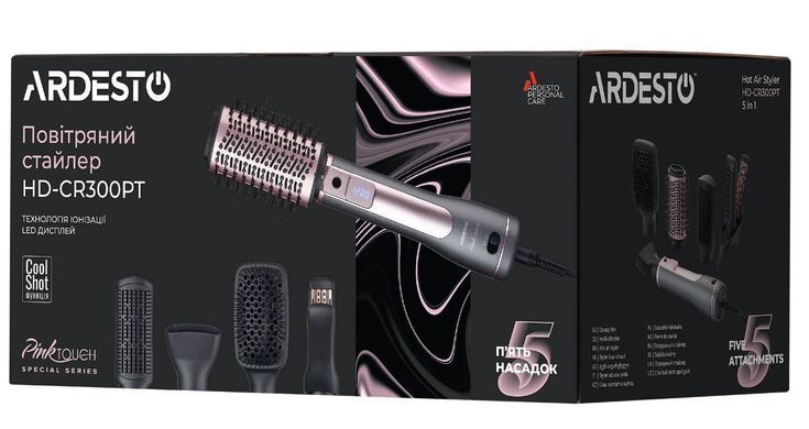 Фен-браш Ardesto BrushTouch HD-CR300PT, 1200 Вт, Pink