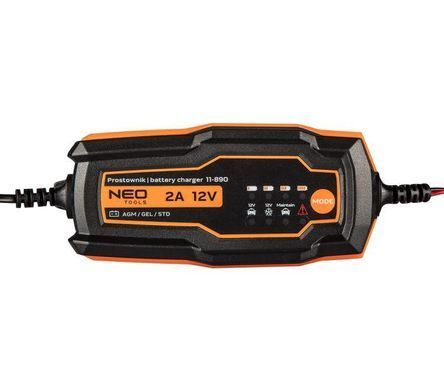 Зарядное устройство для аккумуляторов STD/AGM/GEL Neo Tools 11-890, 2 А / 35 Вт, 4-60 А/ч