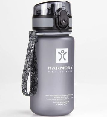 Багаторазова пляшка для води Harmony 350 мл, ударостійка, пластикова, сіра
