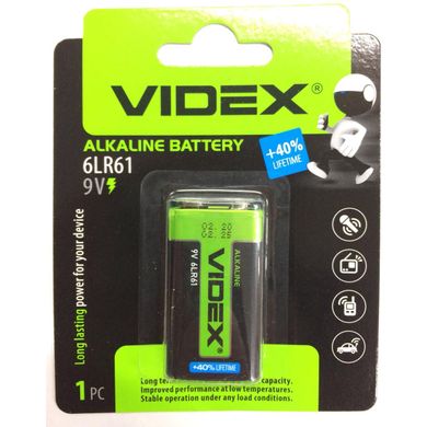 Батарейка крона алкалінова VIDEX 6LR61 9V