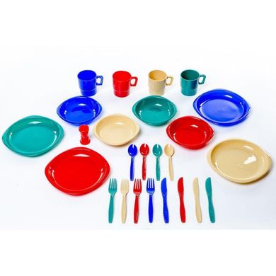 Набор посуды пластиковой на 4 персоны Tramp TRC-053, для похода, пикника, поездки