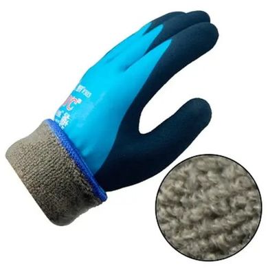 Непромокаемые перчатки для зимней рыбалки -30 °C, размер L, серо-бирюзовые