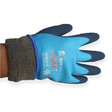 Непромокаючі рукавички для зимової риболовлі -30 °C, розмір L, сіро-бірюзові
