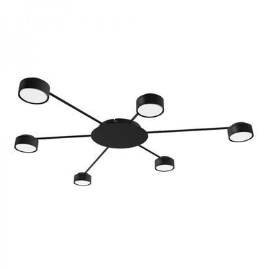 Люстра стельова в спальню, вітальню Ledcoin ML471-6 Black