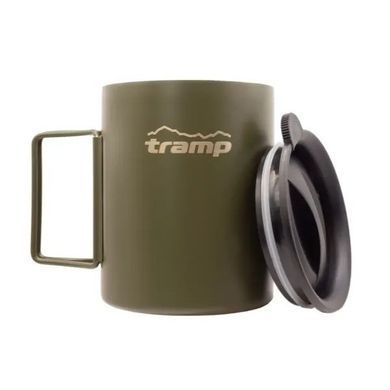 Термокружка Tramp 500 мл со складными ручками и поилкой UTRC-142 olive