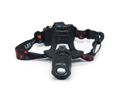 Налобный аккумуляторный светодиодный фонарь для рыбалки, охоты, туризма, спорта MHZ BL-T32-P50 6989, черный