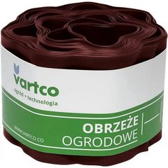 Стрічка бордюрна садова VARTCO 10 см 9 метрів коричнева