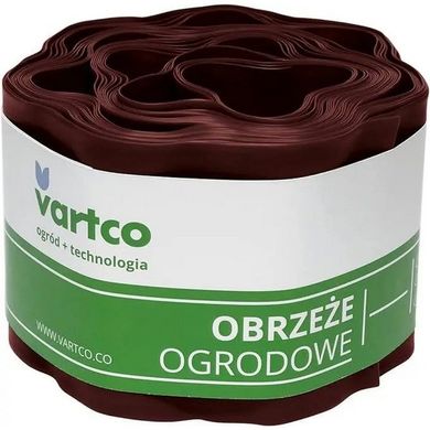 Стрічка бордюрна садова VARTCO 10 см 9 метрів коричнева