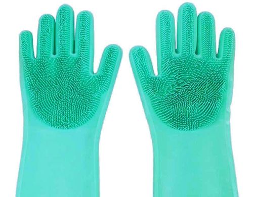 Рукавички з щіткою для прибирання та миття посуду Kitchen Gloves 5511