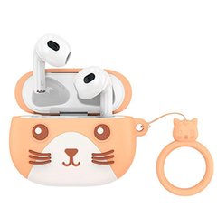 Детские наушники беспроводные Bluetooth HOCO Cat EW46 в кейсе Orange