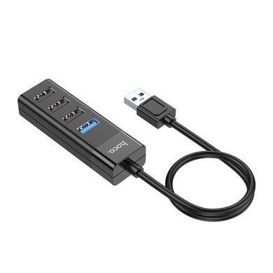USB HUB разветвитель HOCO USB Easy mix HB25 USB3.0 3USB2.0 Black