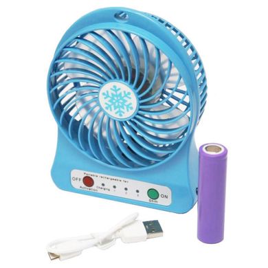 Вентилятор настільний Mini Fan XSFS-01 з акумулятором 18650 синій