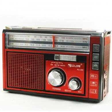 Радіо акумуляторне Golon RX-382 MP3 USB з ліхтариком Red