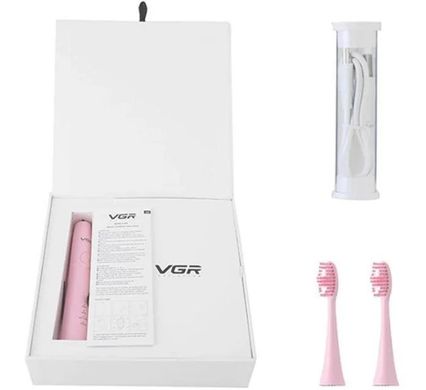 Електрична зубна щітка акумуляторна VGR V-806 USB, рожева