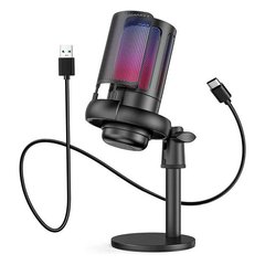 Микрофон настольный Gaming Microfone 8765 с фильтром и подсветкой RGB Black