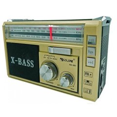 ФМ радіоприймач ФМ Golon RX-381 MP3 USB з ліхтариком Gold