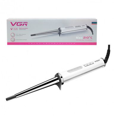 Плойка для волос конусная VGR V-526 с керамическим покрытием White
