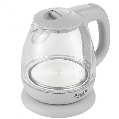 Чайник электрический 1 л электрочайник стеклянный Adler AD 1283G Grey