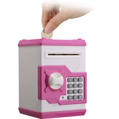 Электронная копилка сейф с кодовым замком Money Safe, бело-розовый