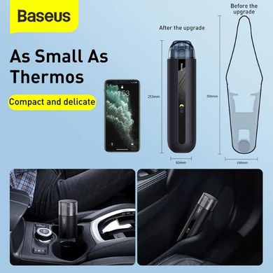 Автомобильный пылесос аккумуляторный BASEUS A2, 2 насадки, черный